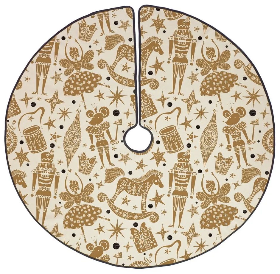 Covor din bumbac pentru bradul de Crăciun Butter Kings Goldan Nut Cracker, ø 130 cm