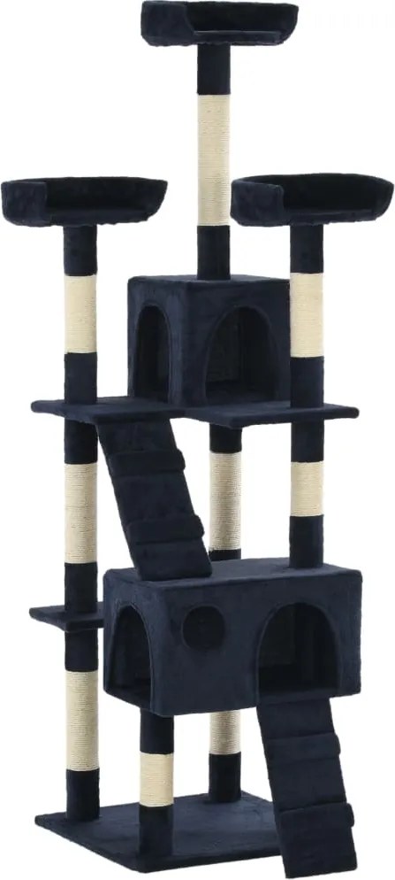 vidaXL Ansamblu pentru pisici cu stâlpi funie sisal, 170 cm, albastru