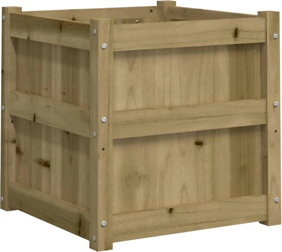 vidaXL Jardinieră de grădină, 50x50x50 cm, lemn de pin impregnat