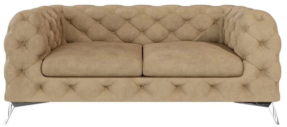 Canapea maro deschis cu tapițerie din catifea 185 cm Chelsea – Ropez