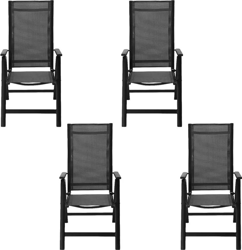 Set 4 fotolii reglabile din aluminiu Avenberg ISLA negru