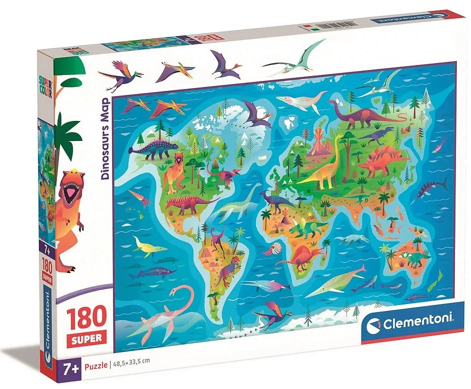 Dinozaur Map Puzzle Clementoni, 180 de piese
