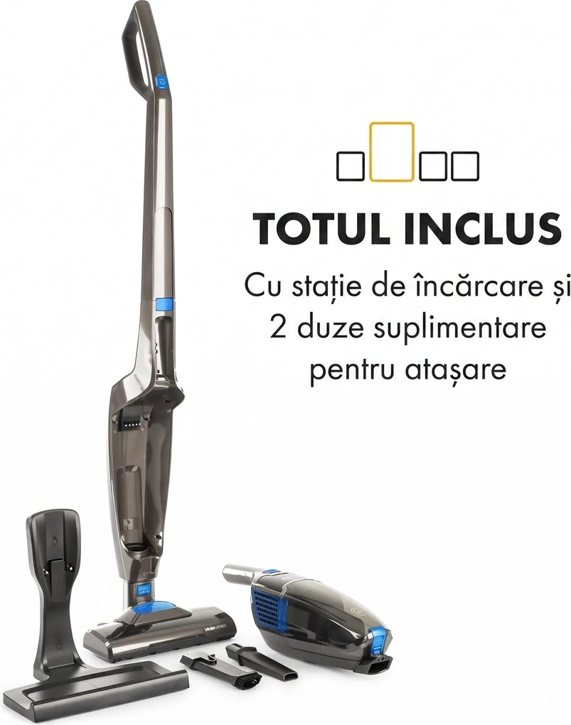 Klarstein TurboHybrid, aspirator de podea și aspirator de mână, antracit/albastru