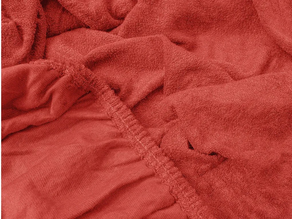 Cearsaf Frotir cu elastic EXCLUSIVE 140x200 cm rosu
