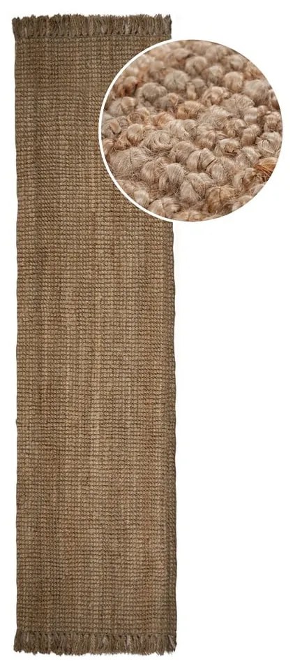 Covor din iută Flair Rugs Jute, 60 x 230 cm, maro