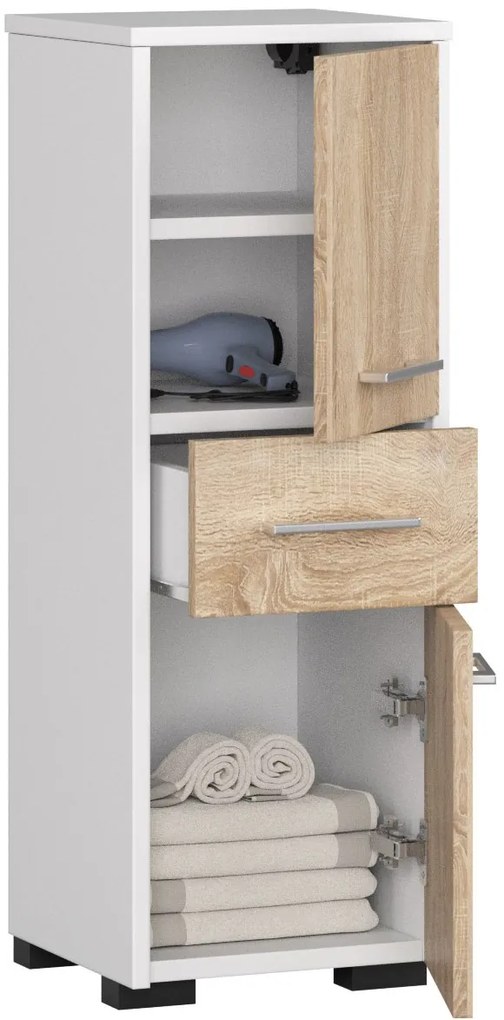 Dulap de baie Farid TYP6 (Alb + Stejar sonoma). 1069538