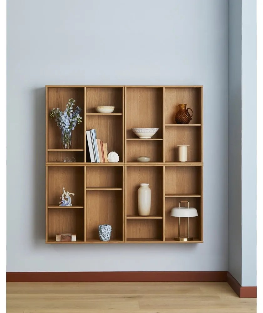 Bibliotecă în culoare naturală cu aspect de lemn de stejar suspendată 70x70 cm Mistral – Hammel Furniture