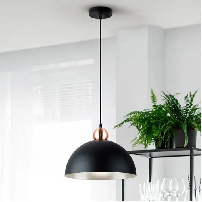 Lustra stil industrial metal negru/ cupru Polo