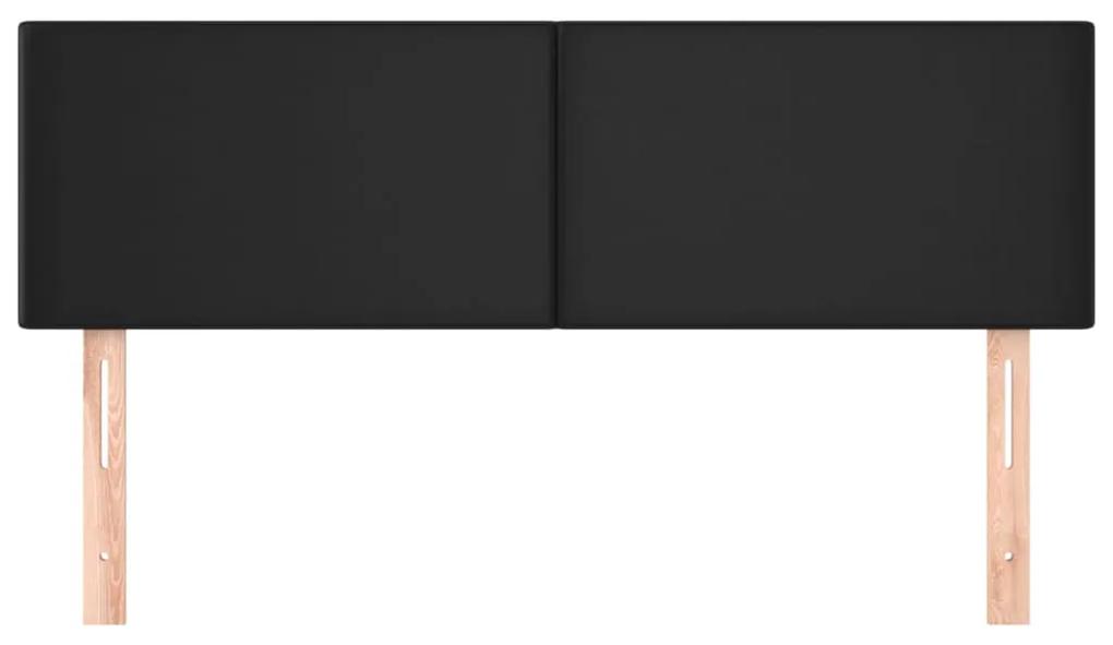 Tablii de pat, 2 buc., negru, 72x5x78 88 cm, piele ecologica 2, Negru, 144 x 5 x 78 88 cm