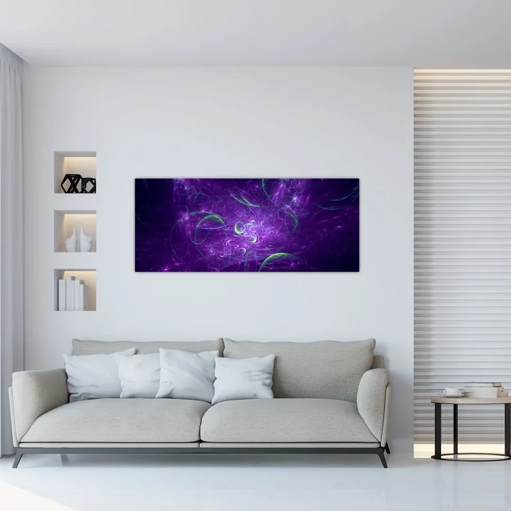 Tablou -abstracție violetă (120x50 cm), în 40 de alte dimensiuni noi