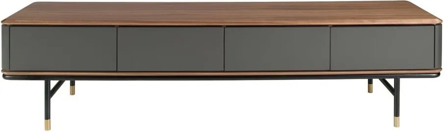 Comoda TV deosebita design LUX Dark Grey-Walnut 200x45cm