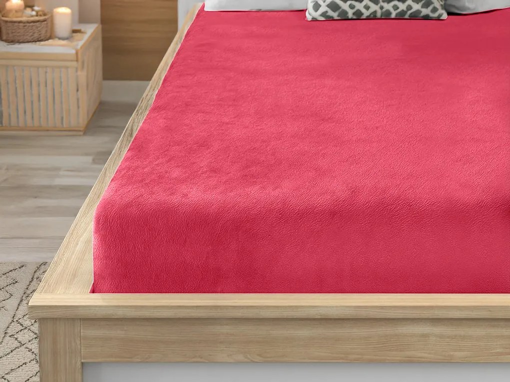 Cearsaf Cocolino microplus cu elastic SOFT 90x200 cm rosu