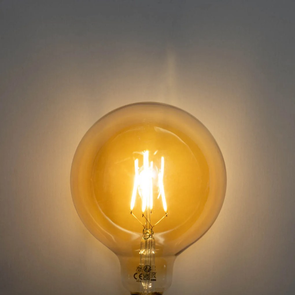 Set 5 becuri Bec LED E27 reglabil în 3 trepte auriu G125 4W 450lm 2700K