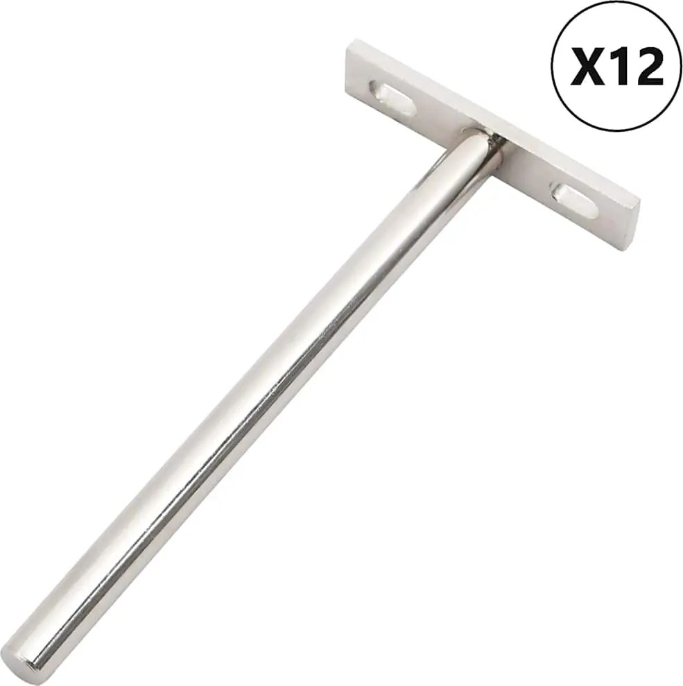 vidaXL Suporturi pentru rafturi plutitoare 12buc Oțel carbon invizibil