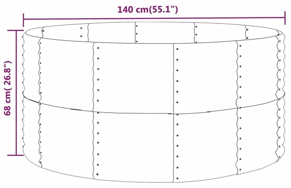 Jardiniera de gradina, gri, 140x140x68 cm, otel Gri, 140 x 140 x 68 cm, 1
