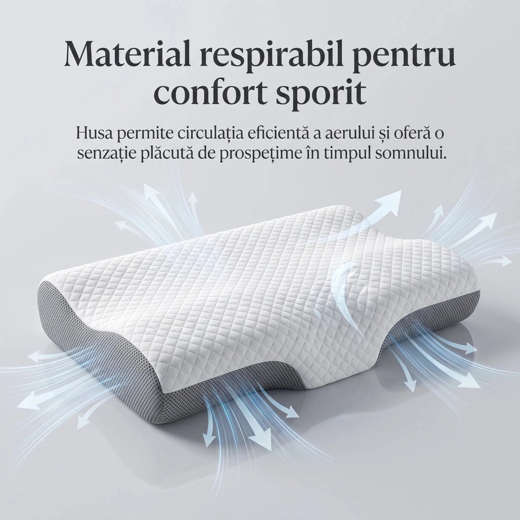 Perna cervicala ortopedica CERVI-SAN Prim memory foam
