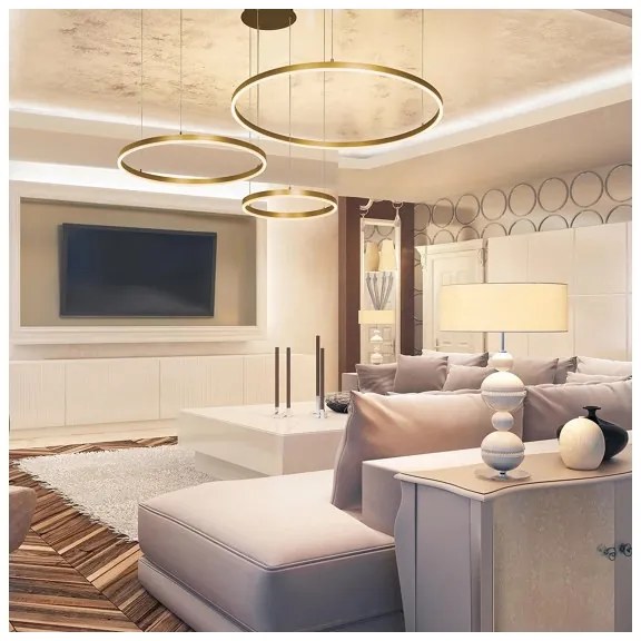 Lustră pe cablu LED/136W/230V auriu Zambelis 1956