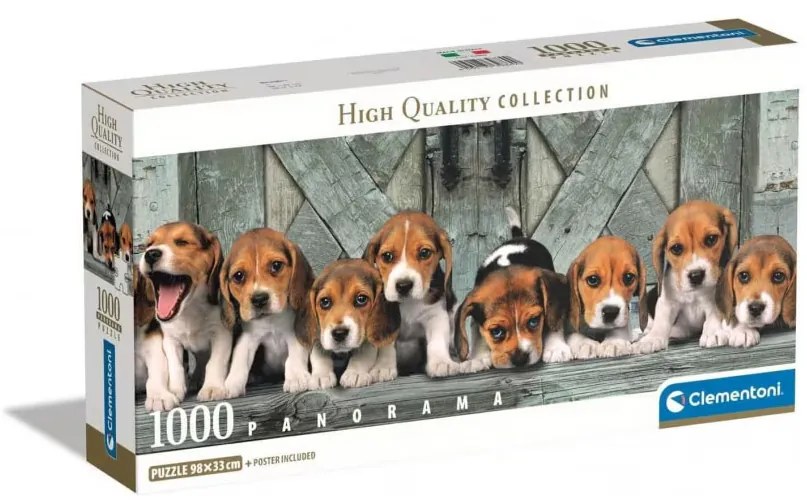Câine Beagles Puzzle panoramic Clementoni de 1000 de piese