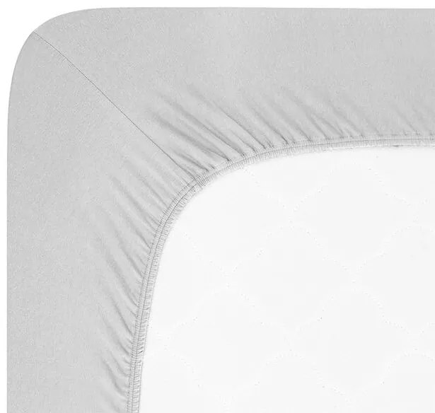 Cearșaf elastic jersey cu elastan gri 90 x 200 cm