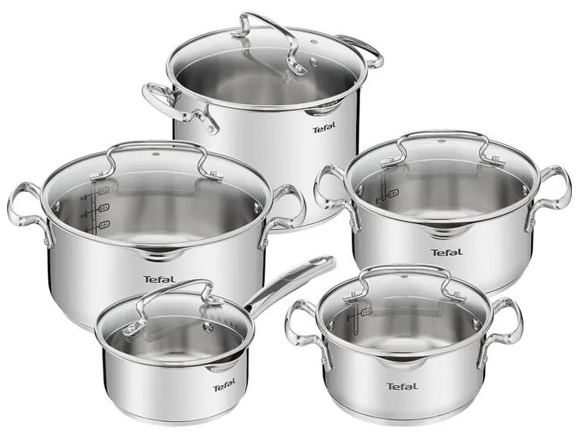 Set de vase pentru gătit 10 buc. din oțel inoxidabil DUETTO+ G719SA55 – Tefal