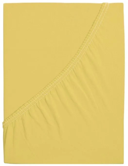Cearsaf jersey din bumbac mako LUXORA 180x200 cm galben deschis