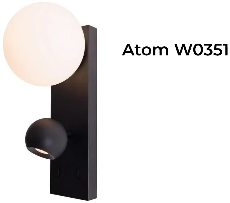 Aplica de perete cu reader LED Atom