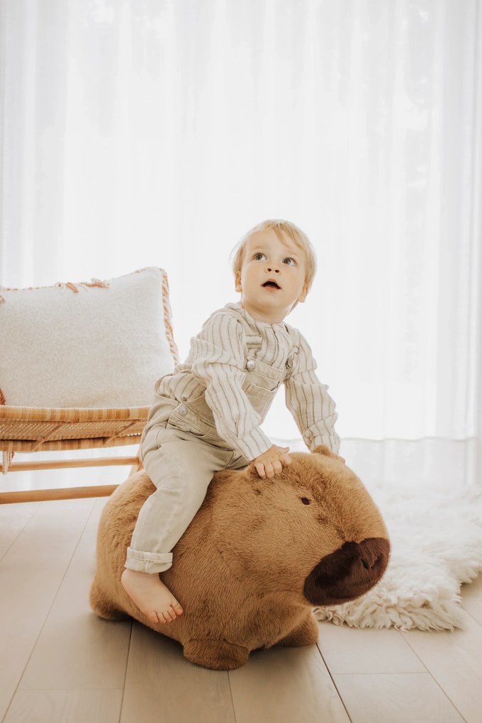 Jucarie gonflabila premium Wild  Soft Soft Bouncy Capybara ,   jucarie activa pentru interior, pompa inclusa