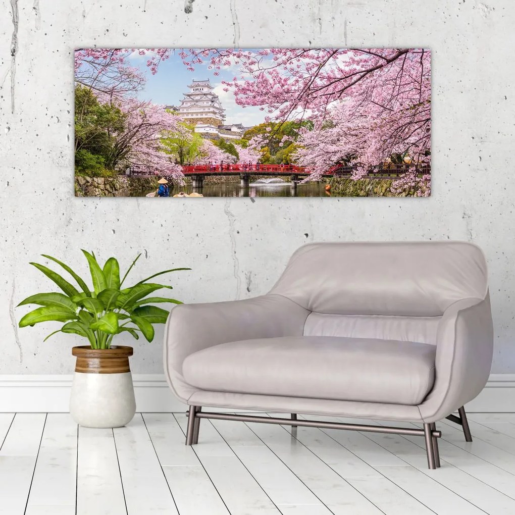Tablou cu cireș japonez (120x50 cm)