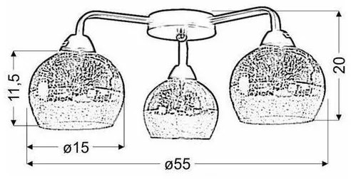 Lustră aplicată CROMINA 3xE27/60W/230V