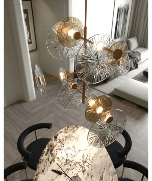 Lustră LED pe tijă MAXLIGHT P0541 ALLURE 14xLED/5W/230V d. 60 cm auriu