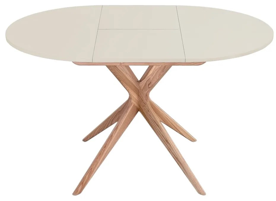 Masă de dining rotundă extensibilă cu blat suplimentar ø 90 cm Jubi – Ragaba