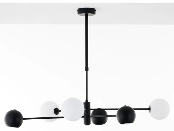 Lustră pe tijă Jupiter 1997 MOKA 3xGU10/10W/230V + 3xG9/10W/230V negru/alb