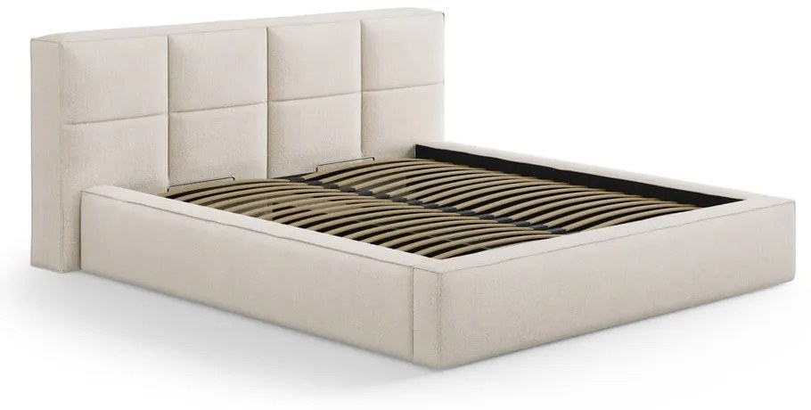 Tăblie de pat crem tapițată 209x100 cm Darren – Micadoni