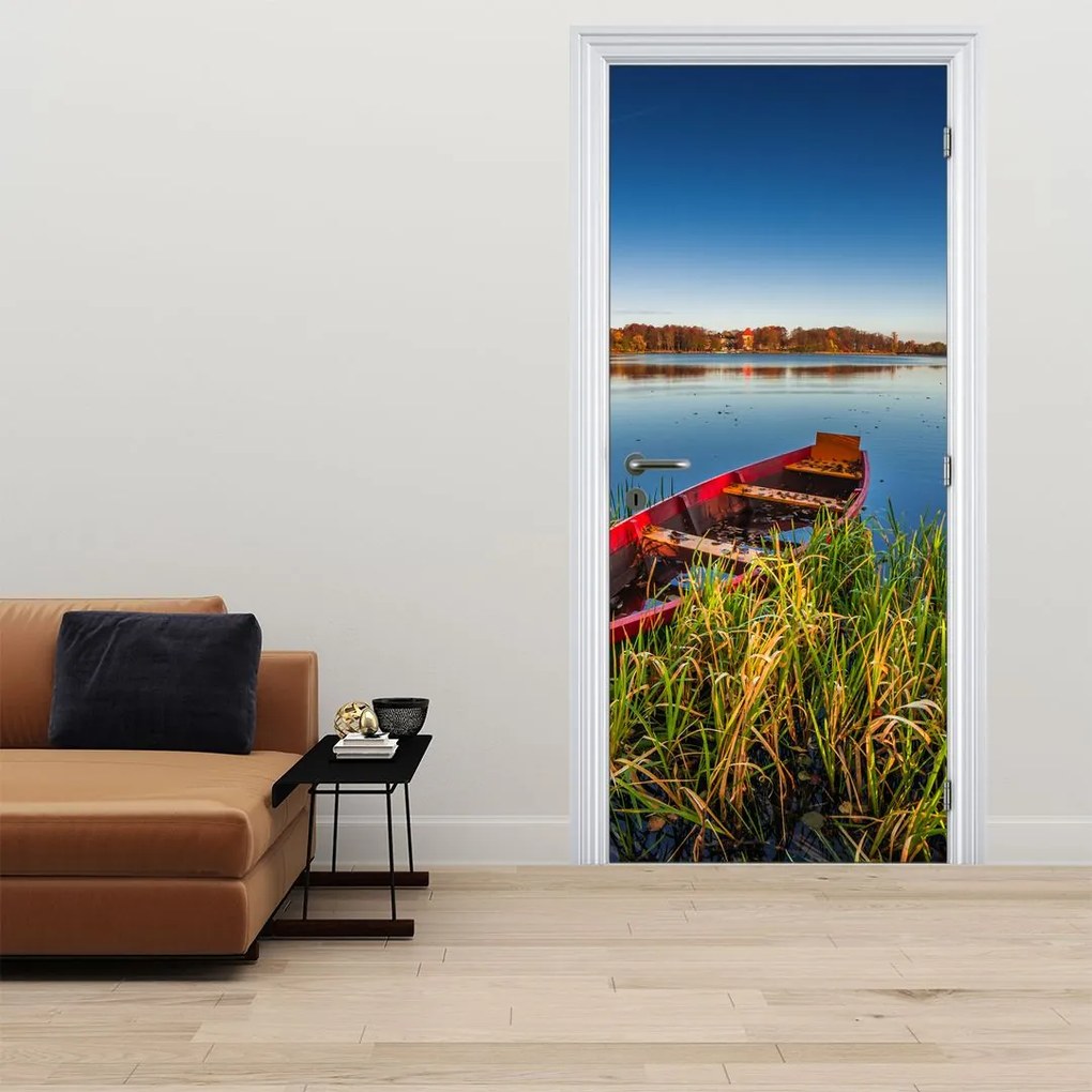 Fototapet pentru ușă - Barjă roșie (95x205cm)