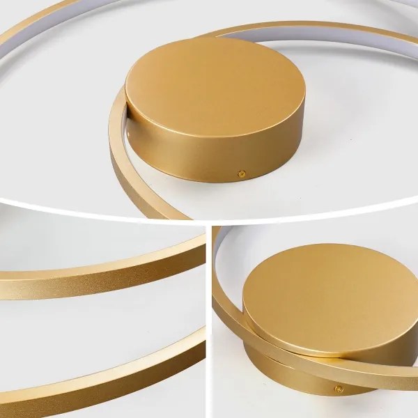 Brilagi-LED Lampă de tavan dimmabilă TWISTER, LED 105 W, 230 V, Ø 100 cm, auriu + telecomandă