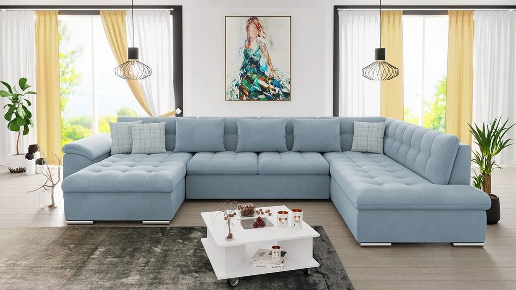 Colțar Talina cu funcție de dormit (Stânga U) (Uttario Velvet 2960 + Uttario Velvet 2960 + Senegal 818). 1059429