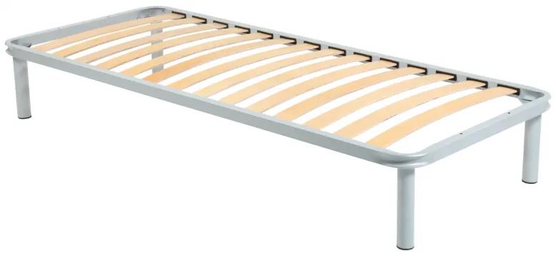 Somiera de pat cu picioare, metal si lemn stratificat, 90x200