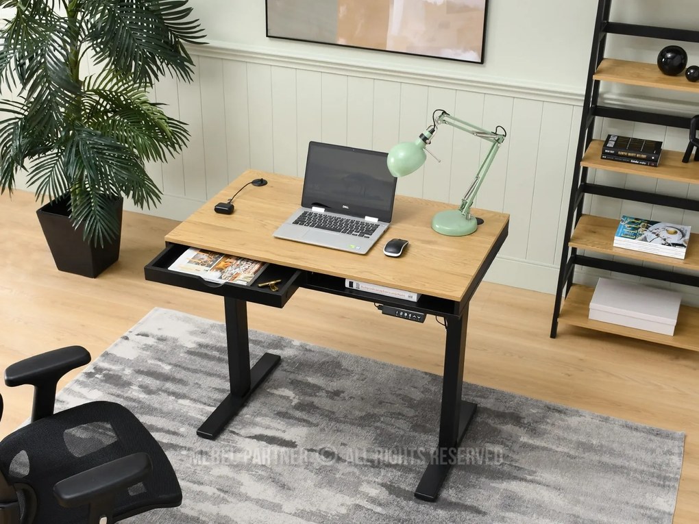 Masă PC Osto 100 (stejar negru + alb). Promo -16%. 1109820