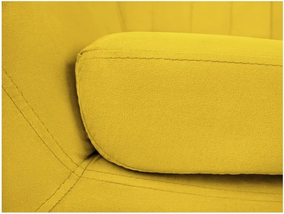 Canapea cu tapițerie din catifea Mazzini Sofas Sardaigne, 188 cm, galben
