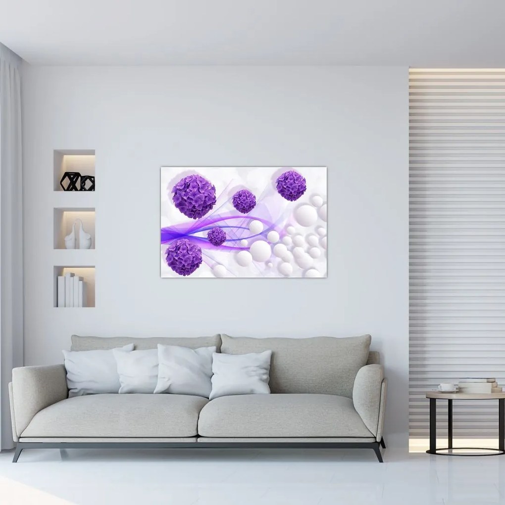 Obraz - Bilă, bile mici, flori (90x60 cm)