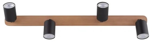 Spot TOP WOOD 4xGU10/10W/230V negru/lemn