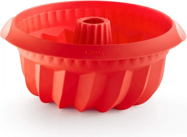 Forma pentru copt chec Lekue 1009483, Ø22 cm, Silicon platinat, -60°C / +220°C, Rosu