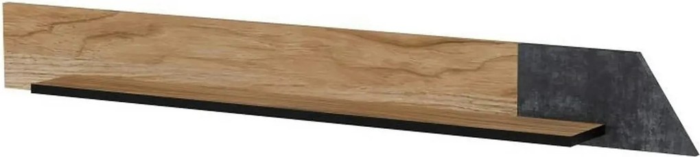 Polita OVO, stejar/gri beton, PAL laminat, 130x20x15 cm