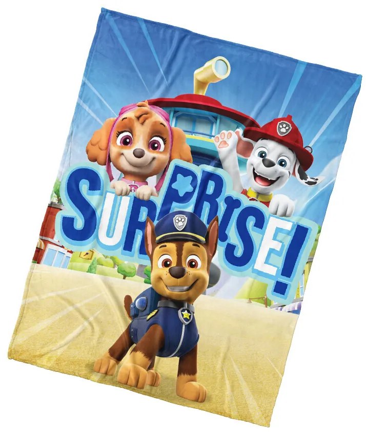 Carbotex Pătură pentru copii Paw Patrol Surpriză, 130 x 170 cm