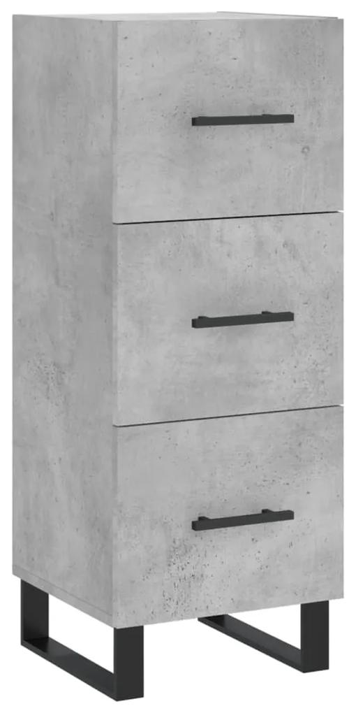 828632 vidaXL Servantă, gri beton, 34,5x34x90 cm, lemn compozit