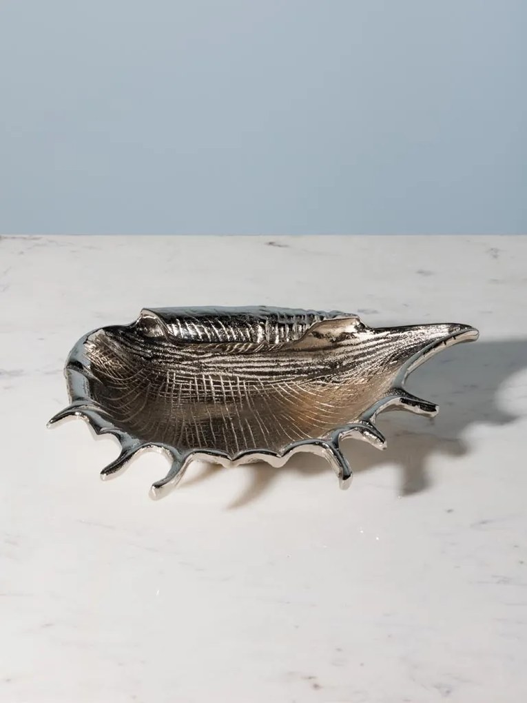 Tava decorativa argintie Shell