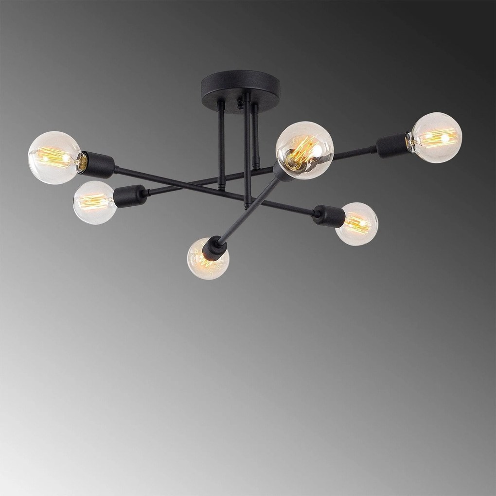 Lustra Luminar, Neagra, 64 x 64 cm