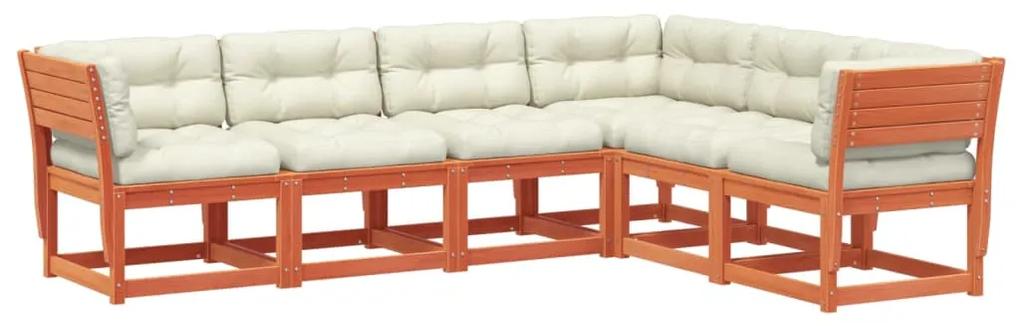 3217027 vidaXL Set mobilier de grădină cu perne, 6 piese, lemn masiv de pin