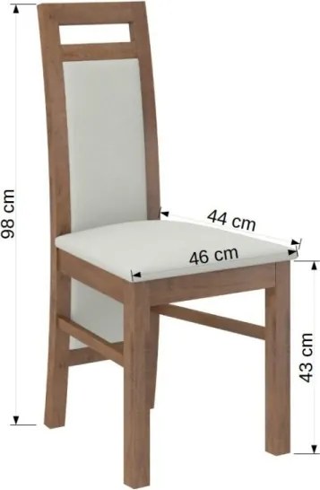 Scaun tapitat, din lemn, K34, ADRK Furniture (Culoare: Stejar Auriu Craft)