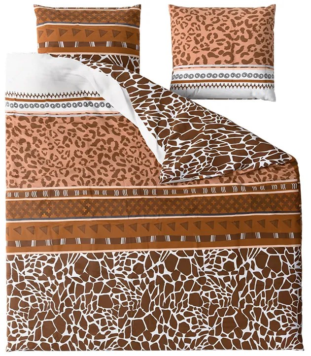 Lenjerie de pat din bumbac Renforce EBONY maro Dimensiune lenjerie de pat: 2 buc 80 x 80 cm | 200 x 220 cm